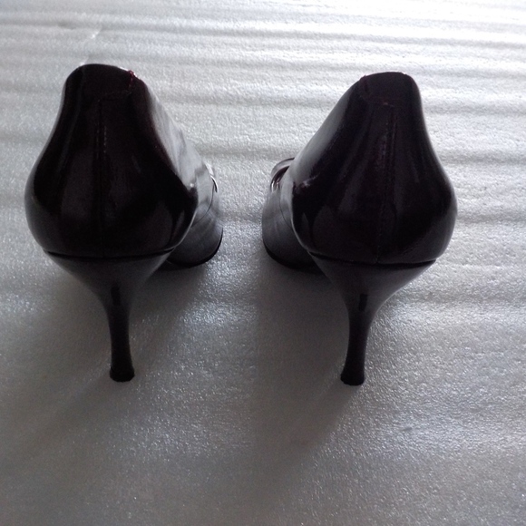 BCBG Wine Colored OpenToe Patent Leather Heels - Picture 5 of 5